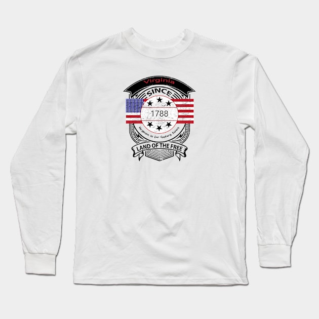 Virginia Long Sleeve T-Shirt by artsytee